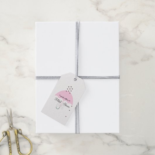 BRIDE Sprinkle A Little Love Pink Shower Party Cadeaulabel (Met Touw)
