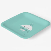 BRIDE Sprinkle Little Love Blauwgroen Blue Shower  Papieren Bordje (Gebogen)