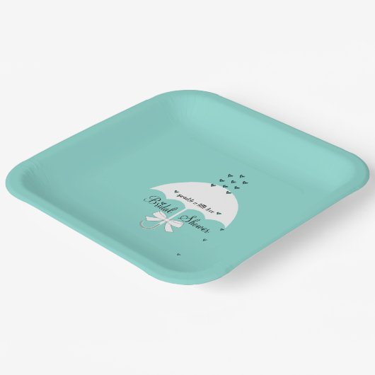 BRIDE Sprinkle Little Love Blauwgroen Blue Shower  Papieren Bordje (Gebogen)