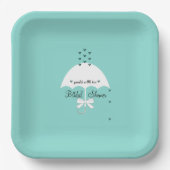 BRIDE Sprinkle Little Love Blauwgroen Blue Shower  Papieren Bordje (Voorkant)