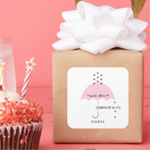 Bride Sprinkle Little Love Pink Party - Gepersonal Vierkante Sticker