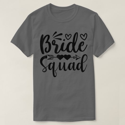 Bride Squad Arrow Heart Wedding Party en Bachelor T-shirt (Design voorkant)