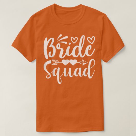 Bride Squad Arrow Heart Wedding Party en Bachelor T-shirt (Design voorkant)