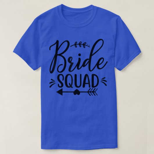 Bride Squad Arrow Heart Wedding Party en Bachelor T-shirt (Design voorkant)