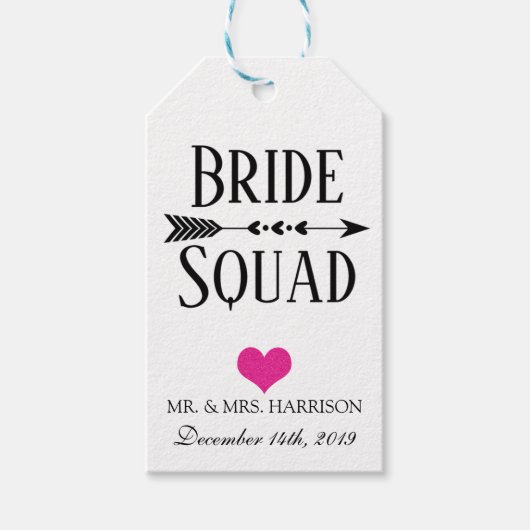 BRIDE SQUAD BRIDAL PTY GIFT LABEL CADEAULABEL (Voorkant)