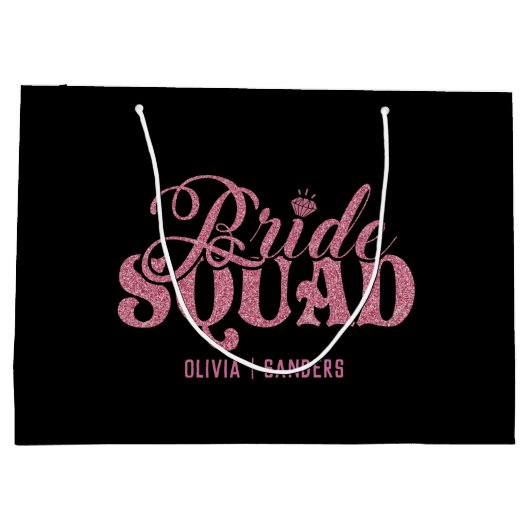 Bride Squad Bright Pink Groot Cadeauzakje (Achterkant)