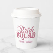 Bride Squad Bright Pink Papieren Bekers (Voorkant)