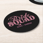 Bride Squad Bright Pink Ronde Kartonnen Onderzetter (Gebogen)