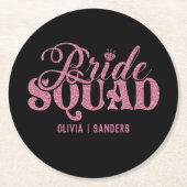 Bride Squad Bright Pink Ronde Kartonnen Onderzetter (Voorkant)
