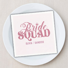 Bride Squad Bright Pink Servet
