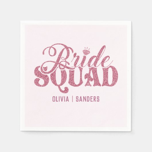 Bride Squad Bright Pink Servet (Voorkant)