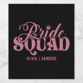 Bride Squad Bright Pink Wijn Etiket (Enkel label)