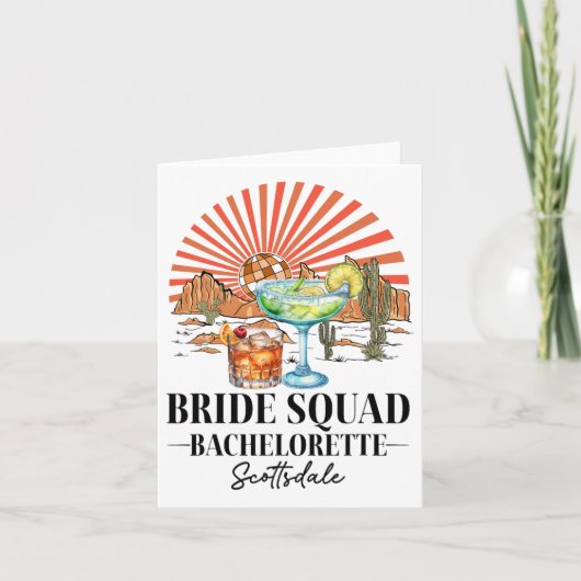 Bride Squad Bruidsmeisje Bride Scottsdale Bachelor Kaart (Voorkant)