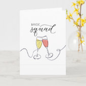 Bride Squad Champagne Toast Kaart (Gele Bloem)