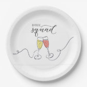 Bride Squad Champagne Toast Papier Borden Papieren Bordje (Voorkant)