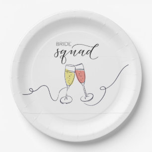 Bride Squad Champagne Toast Papier Borden Papieren Bordje