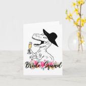 Bride Squad Dinosaur Bruidsmeisje Floral Bachelore Kaart (Gele Bloem)