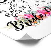 Bride Squad Dinosaur Bruidsmeisje Floral Bachelore Poster (Hoek)