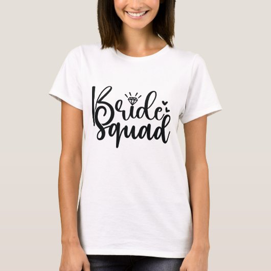 Bride Squad Elegant Script T-shirt (Voorkant)