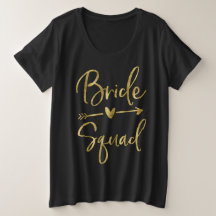 Bride Squad Faux Gold Plus-formaat Script Arrow