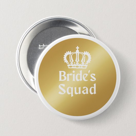 Bride Squad | Gold Bachelorette Bridesmaid Button (Voorkant /achterkant)
