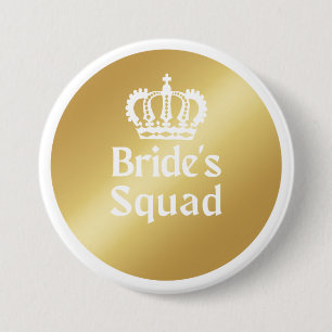 Bride Squad Gold Bachelorette Bridesmaid Button