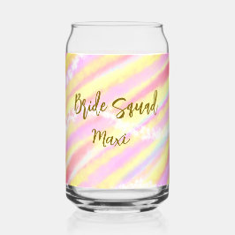 Bride squad golden pastel pink colorful glitter br blikvorm glas