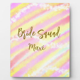 Bride squad golden pastel pink colorful glitter br fotoplaat