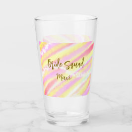 Bride squad golden pastel pink colorful glitter br glas