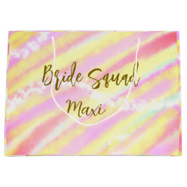 Bride squad golden pastel pink colorful glitter br groot cadeauzakje