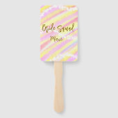 Bride squad golden pastel pink colorful glitter br handwaaier (Achterkant)
