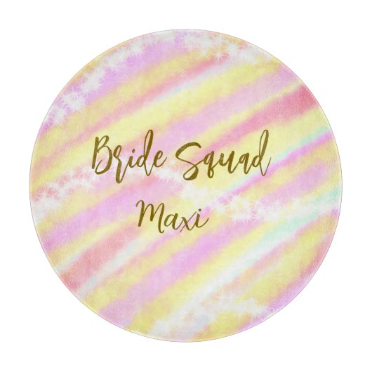 Bride squad golden pastel pink colorful glitter br snijplank (Voorkant)