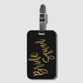 Bride Squad gouden folie bagagelabel (Voorkant (verticaal))