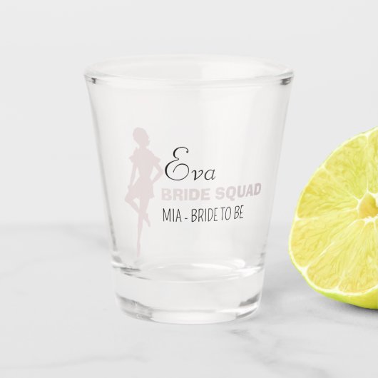 Bride Squad | Hot Pink Bachelorette Bridesmaid Sh Shot Glas (Voorkant)