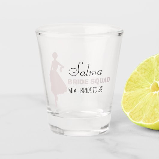 Bride Squad | Hot Pink Bachelorette Bridesmaid Sh Shot Glas (Voorkant)