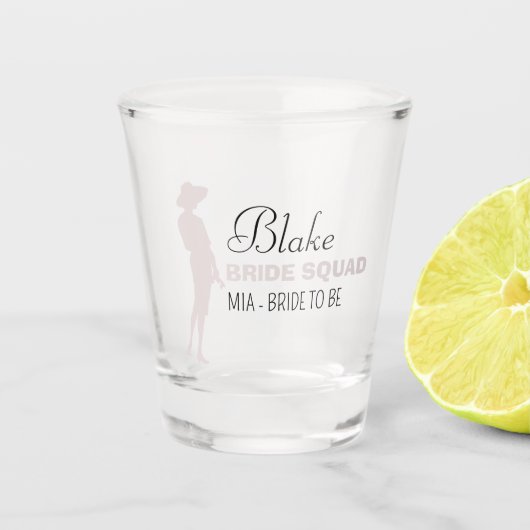 Bride Squad | Hot Pink Bachelorette Bridesmaid Sh Shot Glas (Voorkant)