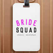 Bride Squad | Hot-roze Bachelorette Bridesmaid Bagagelabel