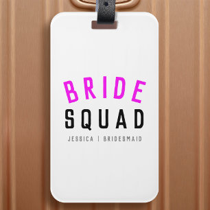 Bride Squad   Hot-roze Bachelorette Bridesmaid Bagagelabel