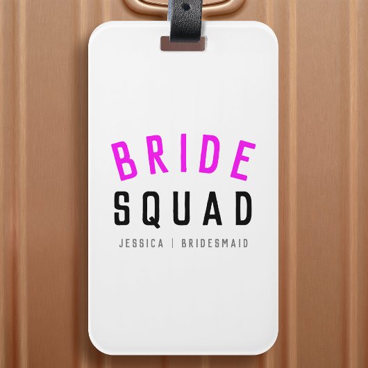 Bride Squad | Hot-roze Bachelorette Bridesmaid Bagagelabel