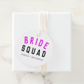 Bride Squad | Hot-roze Bachelorette Bridesmaid Bedankjes Labels (In situ)