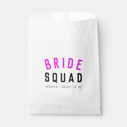 Bride Squad | Hot-roze Bachelorette Bridesmaid Bedankzakje (Voorkant)