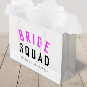 Bride Squad   Hot-roze Bachelorette Bridesmaid Groot Cadeauzakje