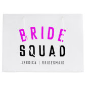 Bride Squad | Hot-roze Bachelorette Bridesmaid Groot Cadeauzakje (Voorkant)