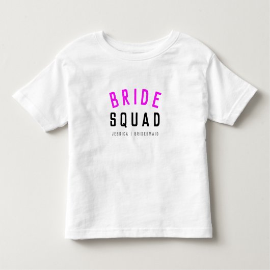 Bride Squad | Hot-roze Bachelorette Bridesmaid Kinder Shirts (Voorkant)
