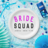 Bride Squad | Hot-roze Bachelorette Bridesmaid Papieren Bordje (Feest)