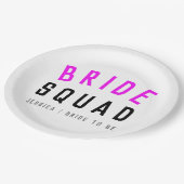 Bride Squad | Hot-roze Bachelorette Bridesmaid Papieren Bordje (Gekanteld)