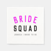 Bride Squad | Hot-roze Bachelorette Bridesmaid Servet (Voorkant)