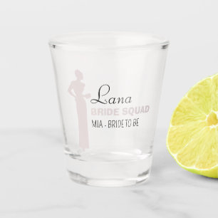 Bride Squad Hot-roze Bachelorette Bridesmaid Shot Glas