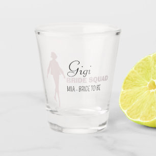 Bride Squad Hot-roze Bachelorette Bridesmaid Shot Glas
