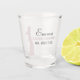 Bride Squad Hot-roze Bachelorette Bridesmaid Shot Glas